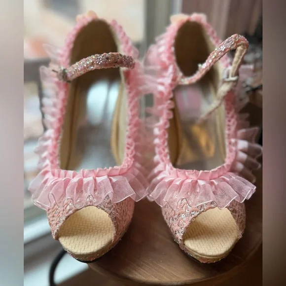 Custom OOAK Hand-Adorned Women’s Statement Heels Platform Pumps Size 42 (US 10) - Picture 4 of 15